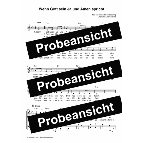 Wenn Gott sein Ja und Amen spricht (Chorsatz-Noten als PDF-Download) Heiko Bräuning